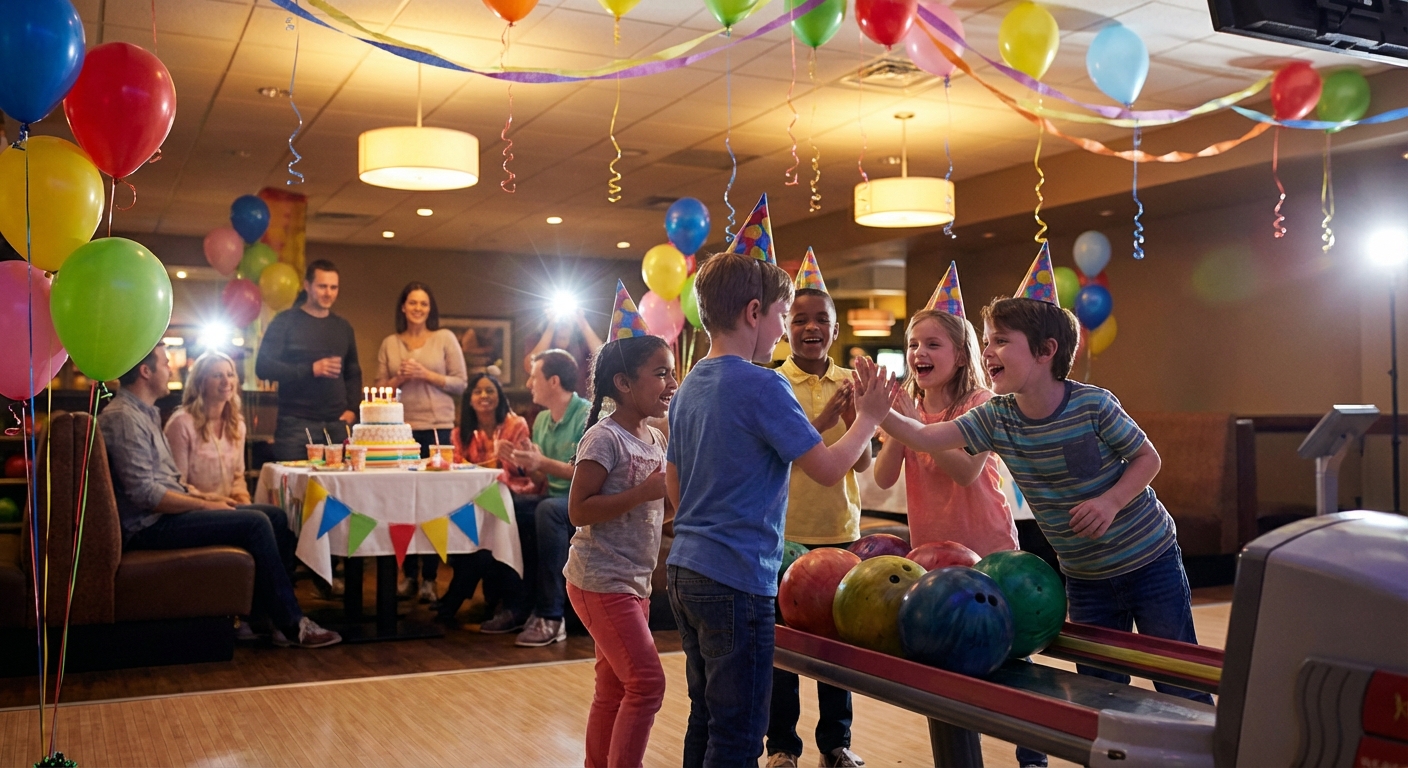 Kids birthday party bowling at Eastern Shore Lanes in Pocomoke City, MD